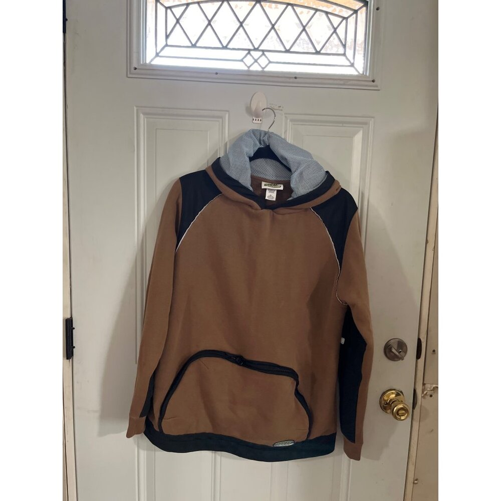 Wired for Sound tan black hooded sweatshirt size XL